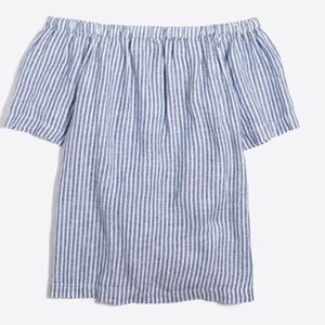 Jcrew off the shoulder striped top